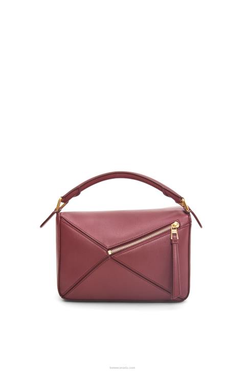 Loewe Small Puzzle bag in classic calfskin 688V544 Women Wild Berry