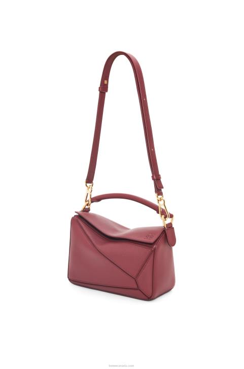 Loewe Small Puzzle bag in classic calfskin 688V544 Women Wild Berry