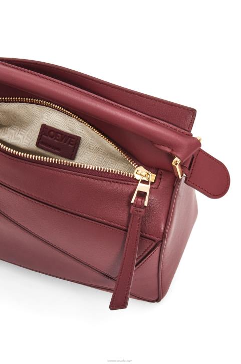 Loewe Small Puzzle bag in classic calfskin 688V544 Women Wild Berry