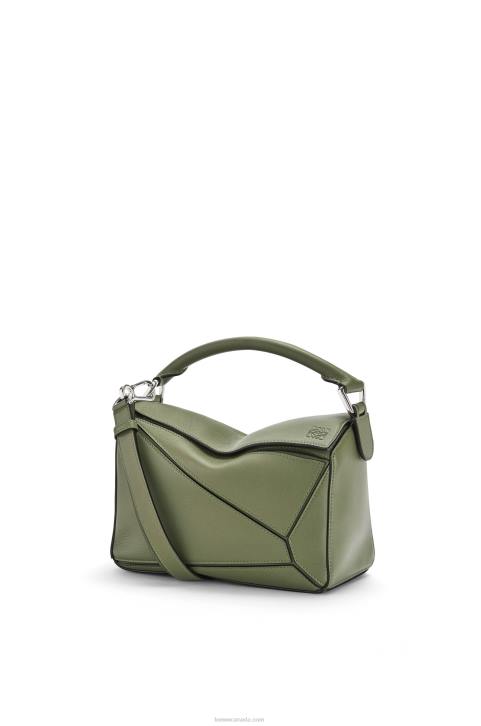 Loewe Small Puzzle bag in classic calfskin 688V545 Women Avocado Green
