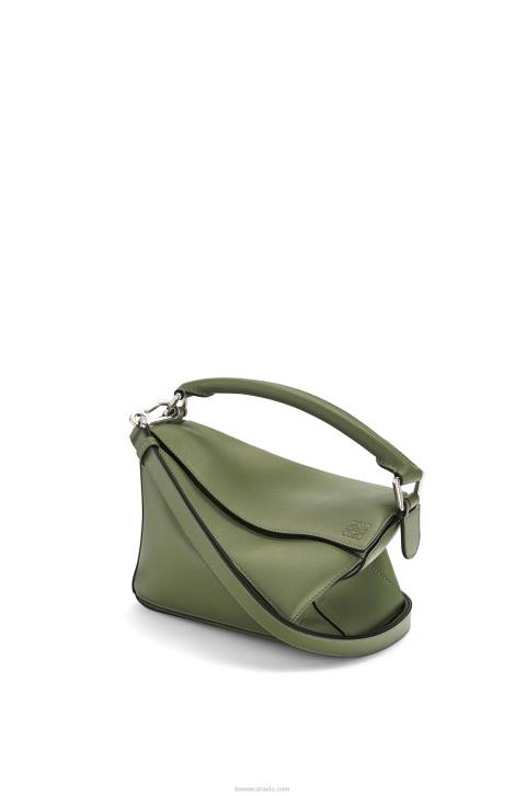 Loewe Small Puzzle bag in classic calfskin 688V545 Women Avocado Green