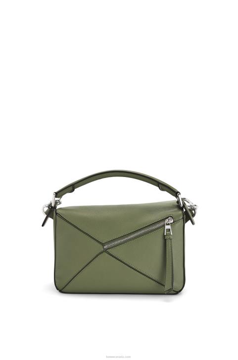 Loewe Small Puzzle bag in classic calfskin 688V545 Women Avocado Green