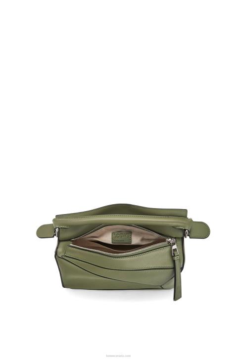 Loewe Small Puzzle bag in classic calfskin 688V545 Women Avocado Green