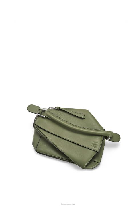 Loewe Small Puzzle bag in classic calfskin 688V545 Women Avocado Green