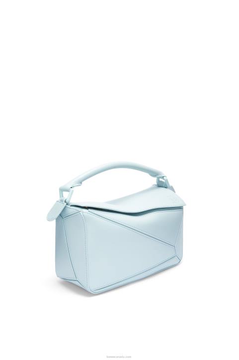 Loewe Small Puzzle bag in satin calfskin 688V459 Women Aquamarine