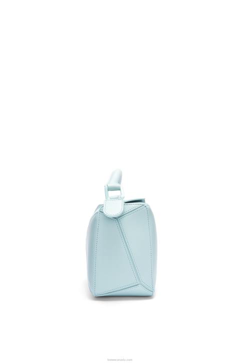 Loewe Small Puzzle bag in satin calfskin 688V459 Women Aquamarine