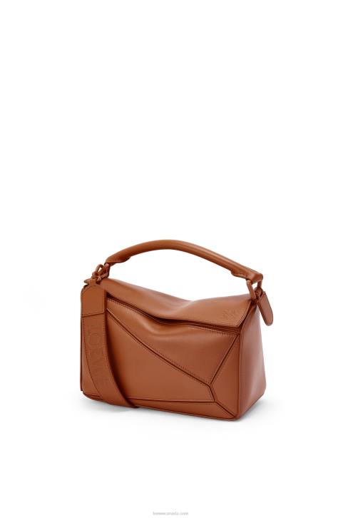 Loewe Small Puzzle bag in satin calfskin 688V470 Women Pecan