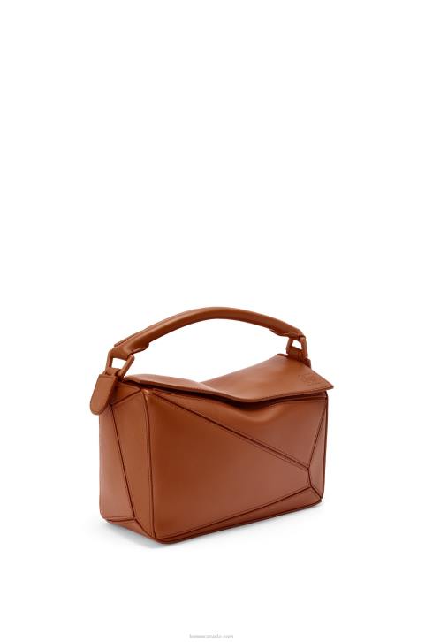 Loewe Small Puzzle bag in satin calfskin 688V470 Women Pecan
