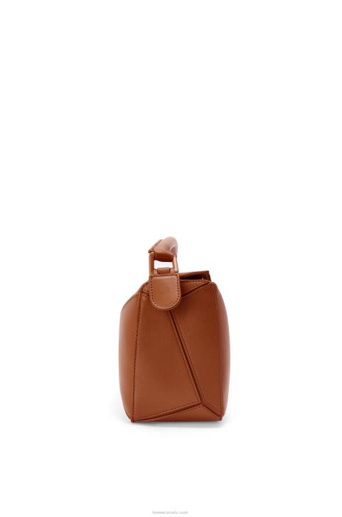 Loewe Small Puzzle bag in satin calfskin 688V470 Women Pecan