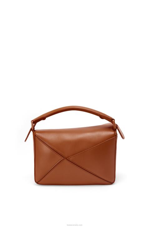 Loewe Small Puzzle bag in satin calfskin 688V470 Women Pecan