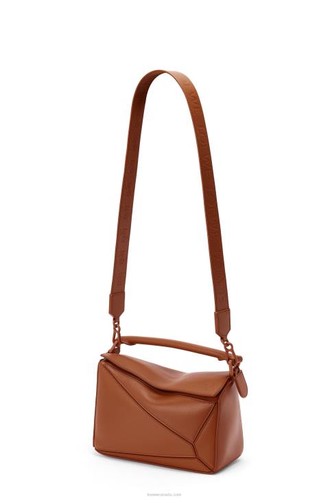 Loewe Small Puzzle bag in satin calfskin 688V470 Women Pecan