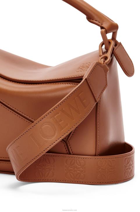 Loewe Small Puzzle bag in satin calfskin 688V470 Women Pecan
