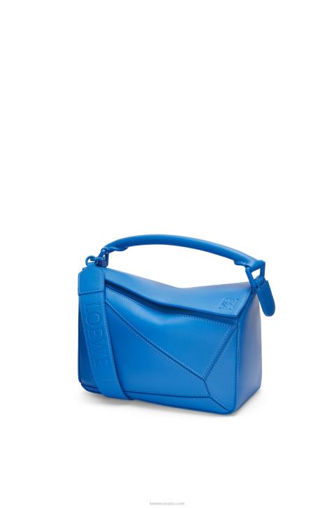 Loewe Small Puzzle bag in satin calfskin 688V480 Women Scuba Blue