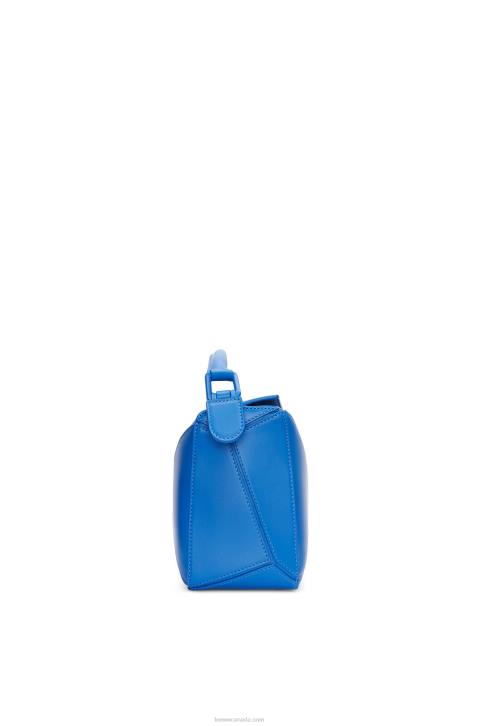 Loewe Small Puzzle bag in satin calfskin 688V480 Women Scuba Blue