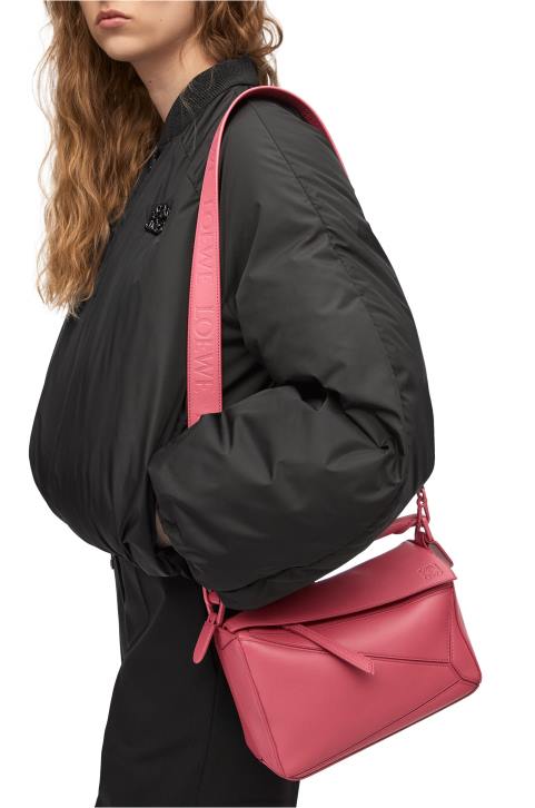 Loewe Small Puzzle bag in satin calfskin 688V490 Women Plumrose