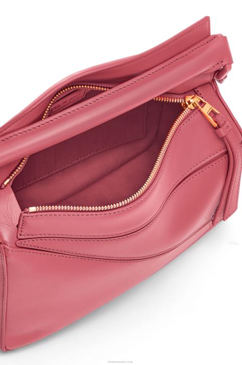 Loewe Small Puzzle bag in satin calfskin 688V490 Women Plumrose
