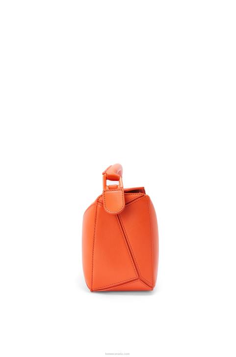 Loewe Small Puzzle bag in satin calfskin 688V491 Women Orange