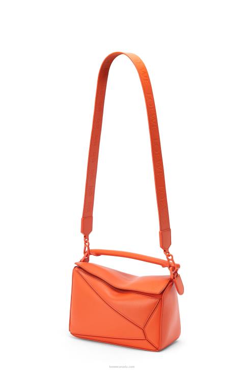 Loewe Small Puzzle bag in satin calfskin 688V491 Women Orange