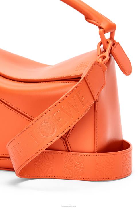 Loewe Small Puzzle bag in satin calfskin 688V491 Women Orange
