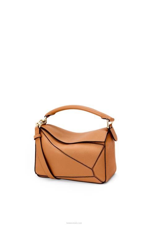 Loewe Small Puzzle bag in soft grained calfskin 688V368 Women Light Caramel
