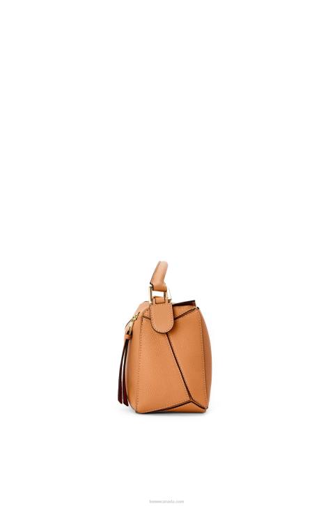 Loewe Small Puzzle bag in soft grained calfskin 688V368 Women Light Caramel