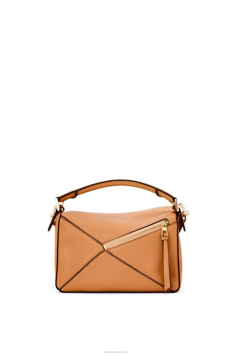 Loewe Small Puzzle bag in soft grained calfskin 688V368 Women Light Caramel