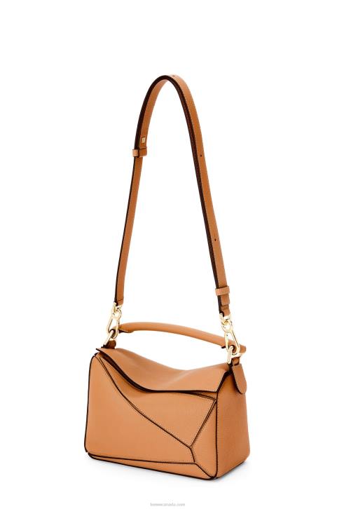 Loewe Small Puzzle bag in soft grained calfskin 688V368 Women Light Caramel