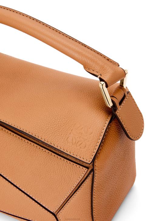 Loewe Small Puzzle bag in soft grained calfskin 688V368 Women Light Caramel