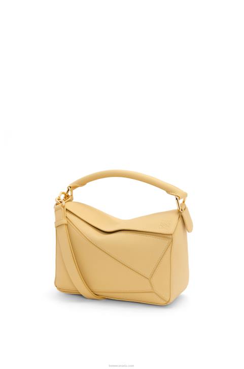 Loewe Small Puzzle bag in soft grained calfskin 688V393 Women Dark Butter