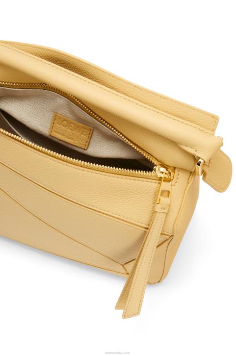 Loewe Small Puzzle bag in soft grained calfskin 688V393 Women Dark Butter