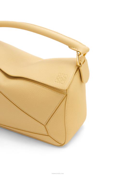 Loewe Small Puzzle bag in soft grained calfskin 688V393 Women Dark Butter