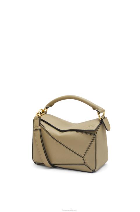 Loewe Small Puzzle bag in soft grained calfskin 688V535 Women Artichoke Green