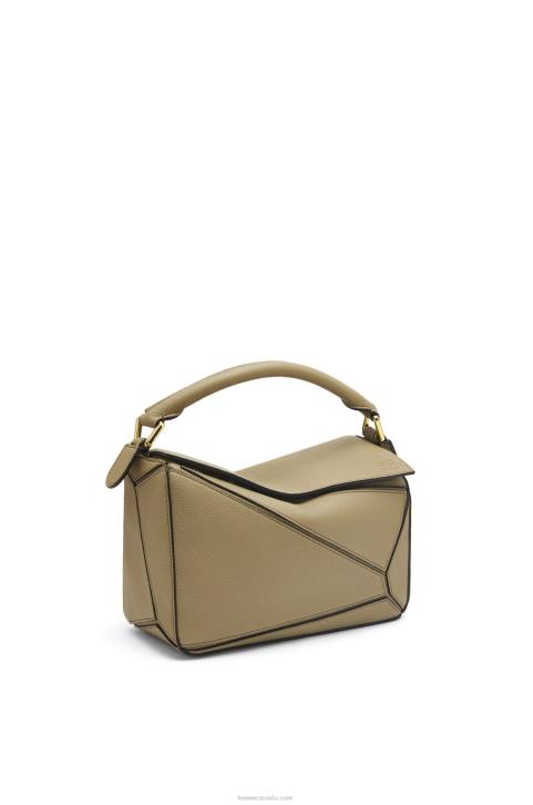 Loewe Small Puzzle bag in soft grained calfskin 688V535 Women Artichoke Green