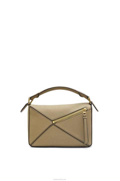 Loewe Small Puzzle bag in soft grained calfskin 688V535 Women Artichoke Green