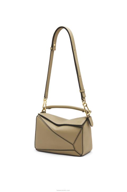 Loewe Small Puzzle bag in soft grained calfskin 688V535 Women Artichoke Green