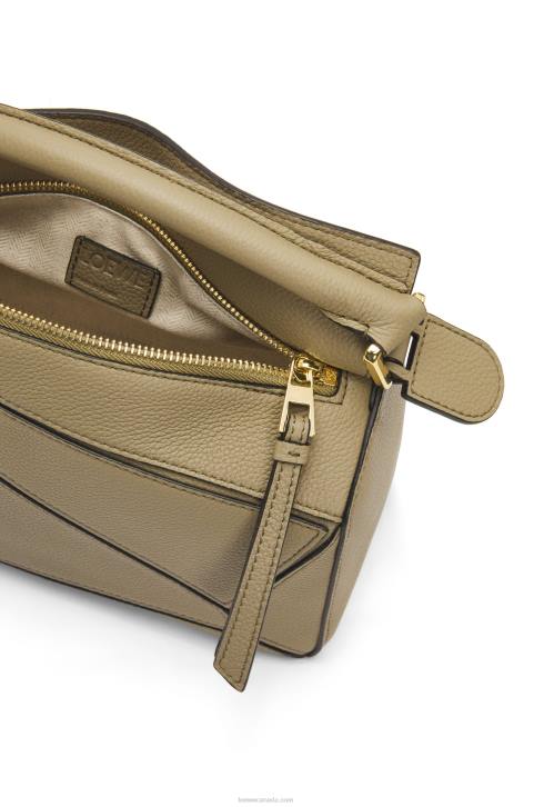 Loewe Small Puzzle bag in soft grained calfskin 688V535 Women Artichoke Green