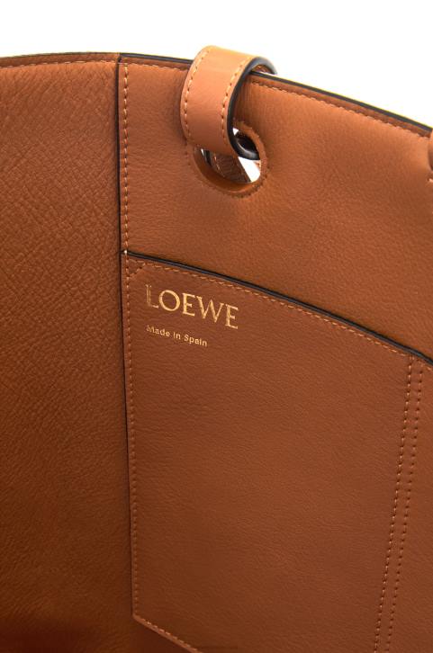Loewe Anagram Tote bag in jacquard and calfskin 688V122 Women Ecru/Tan