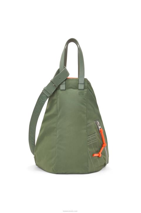 Loewe Hammock Tote reversible bag in nylon 688V446 Women Vintage Khaki