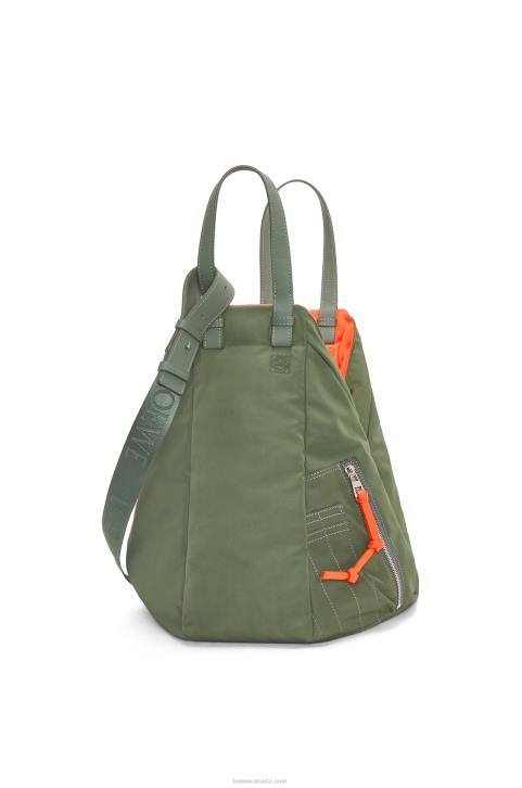 Loewe Hammock Tote reversible bag in nylon 688V446 Women Vintage Khaki