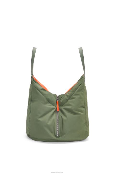 Loewe Hammock Tote reversible bag in nylon 688V446 Women Vintage Khaki