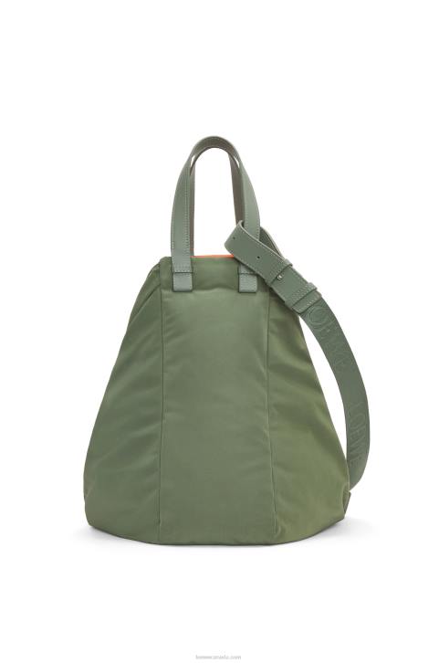 Loewe Hammock Tote reversible bag in nylon 688V446 Women Vintage Khaki