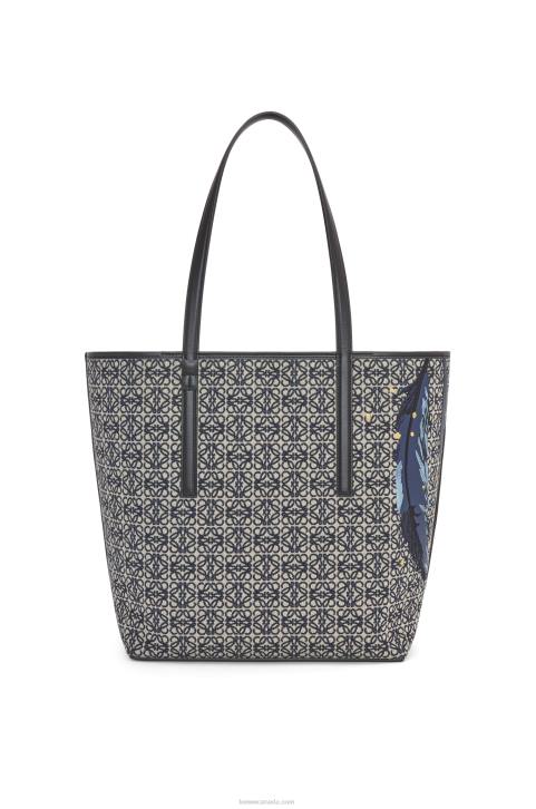 Loewe Howl T Tote bag in Anagram jacquard and calfskin 688V188 Women Black