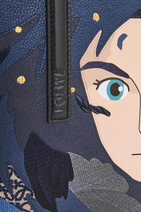 Loewe Howl T Tote bag in Anagram jacquard and calfskin 688V188 Women Black