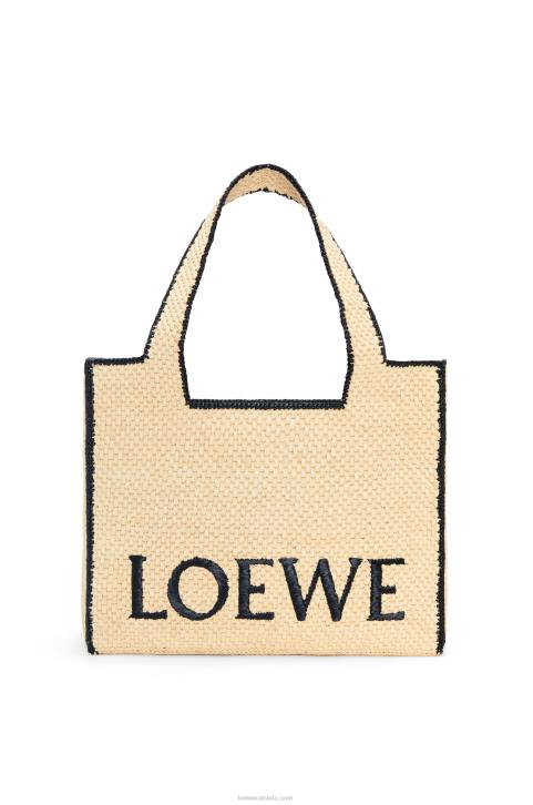 Loewe Large Font Tote in raffia 688V34 Women Natural