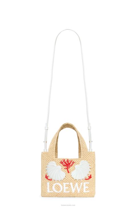 Loewe Maruja Mallo mini Font Tote in raffia 688V112 Women Natural