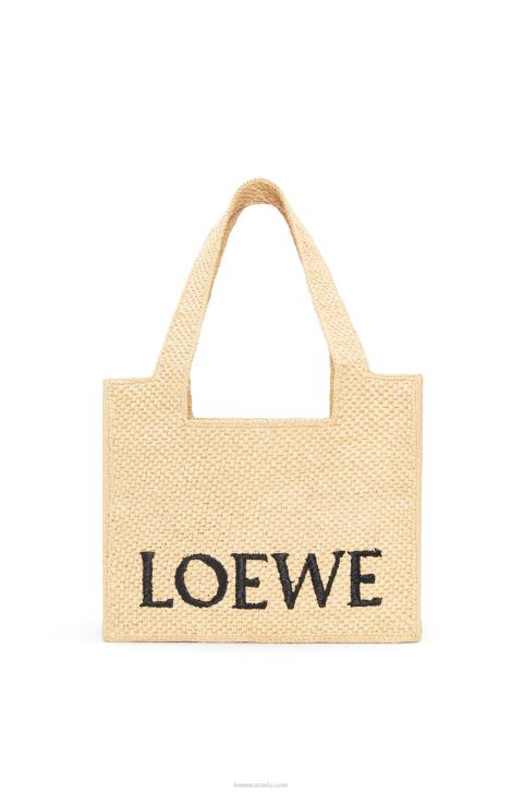 Loewe Medium Font Tote in raffia 688V30 Women Natural