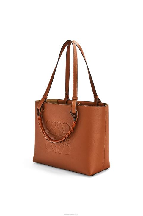 Loewe Small Anagram Tote bag in classic calfskin 688V124 Women Tan