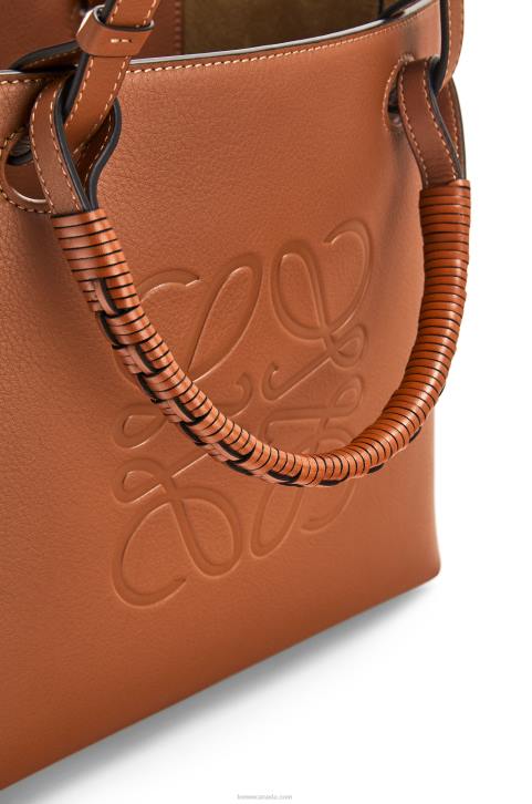 Loewe Small Anagram Tote bag in classic calfskin 688V124 Women Tan