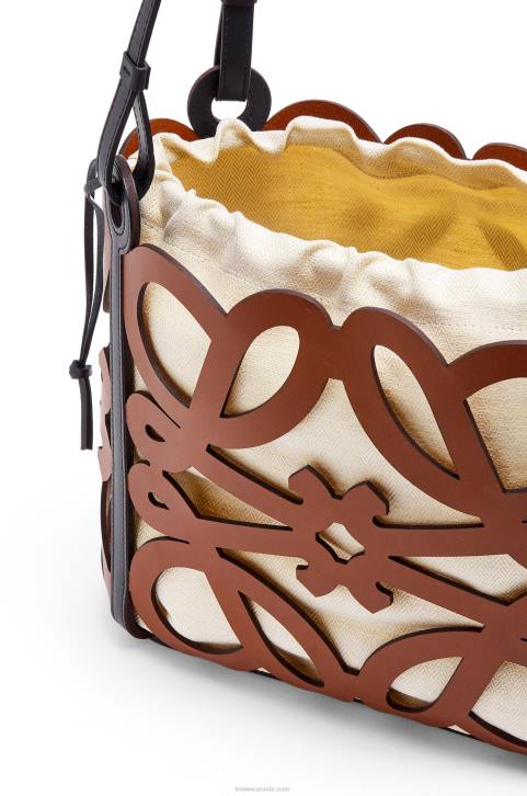 Loewe Small Anagram cut-out tote in calfskin 688V125 Women Tan