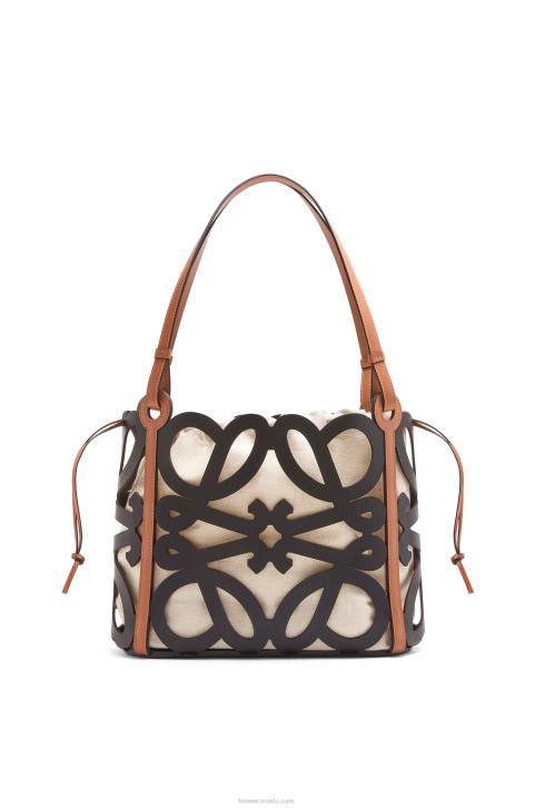 Loewe Small Anagram cut-out tote in calfskin 688V126 Women Black